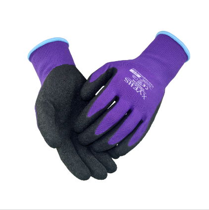XU1208 紫色乳胶涂层手套